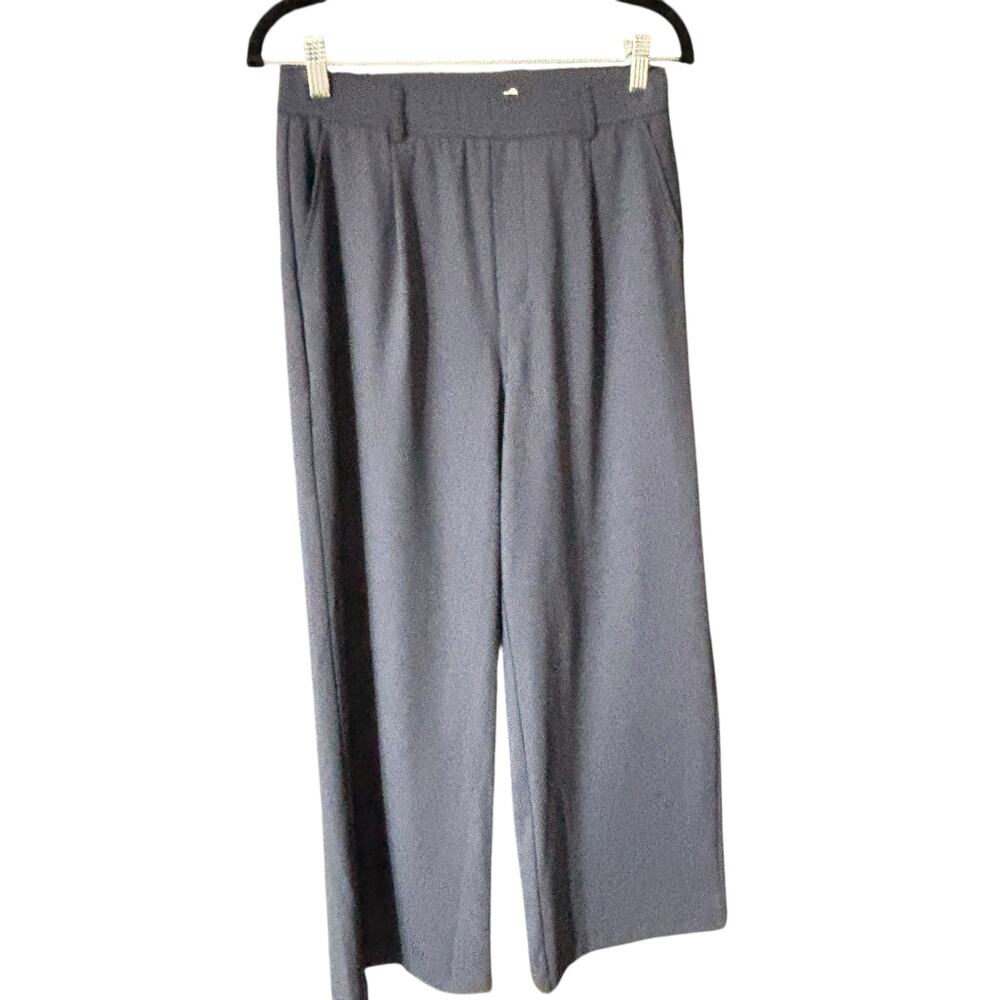 Halara high waisted navy blue wide leg pull on pants PETITE - Picture 2 of 8